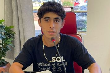  Vereador Mirim Tainã Cesar Leal da Silva, apresenta proposições em 1ª Sessão Ordinária da 3ª Câmara de Vereadores Mirins.