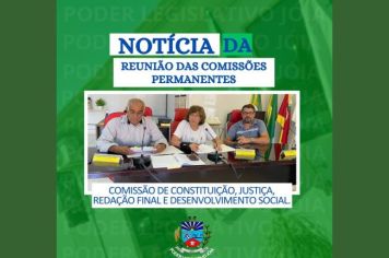 Comissões Permanentes analisam Projetos em reunião nesta terça-feira, 09 de abril de 2024.