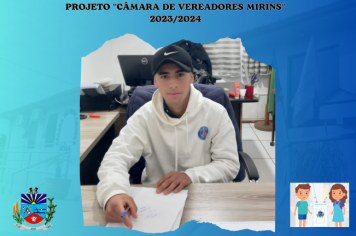 Vereador Mirim eleito Tainã Cesar Leal da Silva, que representa a Escola Estadual de Ensino Fundamental Cacique Sepé, esteve visitando o Poder Legislativo.