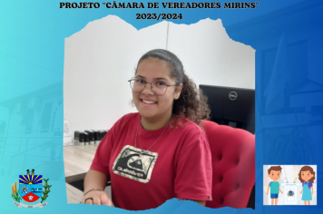  Vereadora Mirim eleita Rayana Aires, que representa a Escola Municipal de Ensino Fundamental João Antônio da Conceição, esteve visitando o Poder Legislativo