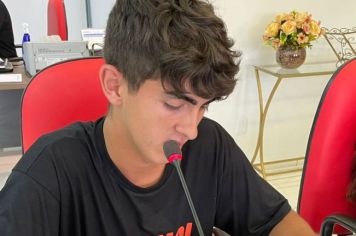 Vereador Mirim  Bruno da Silva Langer, apresenta proposições em 1ª Sessão Ordinária da 3ª Câmara de Vereadores Mirins.