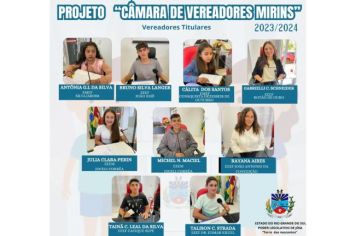 Será realizada no dia 13 de maio, Sessão Ordinária do Projeto Câmara de Vereadores Mirins 2023/2024.