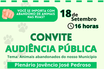 Audiência Pública para tratar sobre animais abandonados no Município de Jóia.