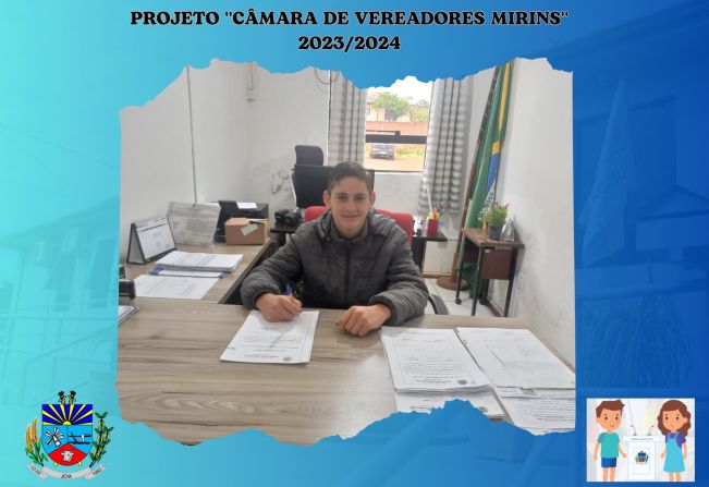 Notícia: Vereador Mirim eleito ,  Talison C. Strada que representa a Escola Estadual de Ensino Fundamental Dr. Edmar Kruel, esteve visitando o Poder Legislativo.