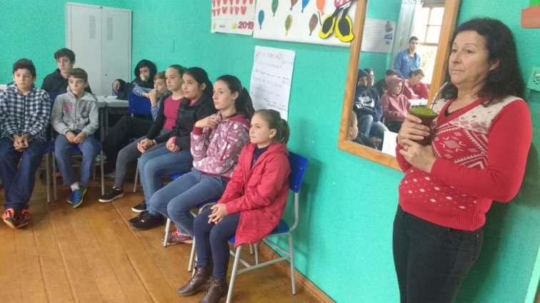 REGISTRO DA VISITA À ESCOLA PARTICIPANTE DO 2º CÂMARA MIRIM DE JÓIA  14 DE MAIO DE 2019.  7ª ESCOLA VISITADA -  ESCOLA ESTADUAL CACIQUE SEPÉ.